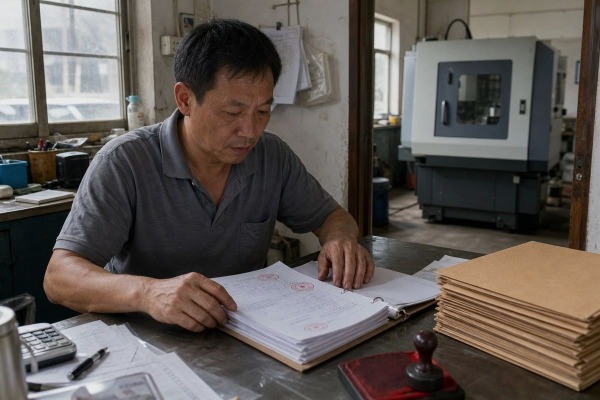 Technical certificates required from a chamfering machine supplier (ID#1)