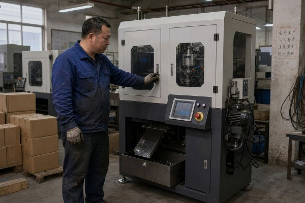 Spindle power requirements for automatic chamfering machines used on electrical hardware components (ID#1)