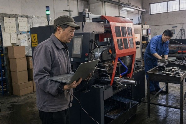 Automatic pipe cutting machine with remote diagnostics and software upgrade support (ID#1)