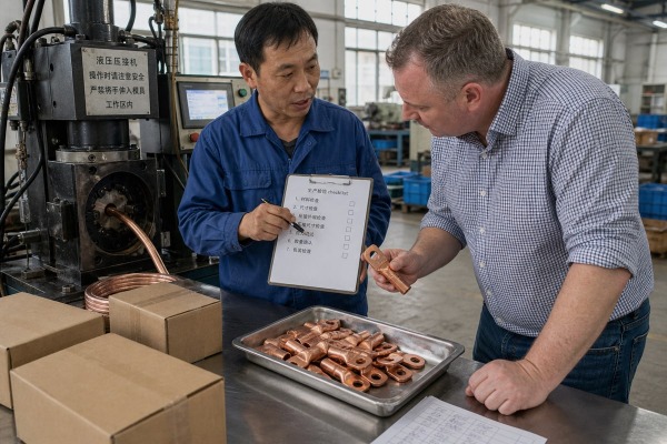 Test checklist guide for verifying cable lug machine sample performance (ID#1)
