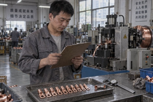 Test checklist guide for verifying cable lug making machine sample quality (ID#1)