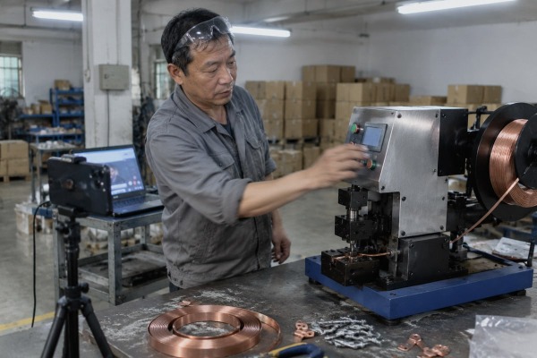 Online trial and remote inspection setup for cable lug making machine (ID#1)