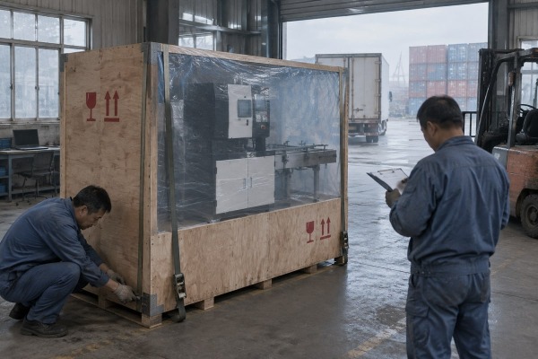 Choosing between sea and air freight for a cable lug making machine shipment (ID#1)